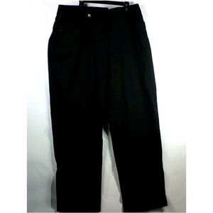 Jm Collection Womens TWF0 Regular Button Fly Pants, Black, Size 14